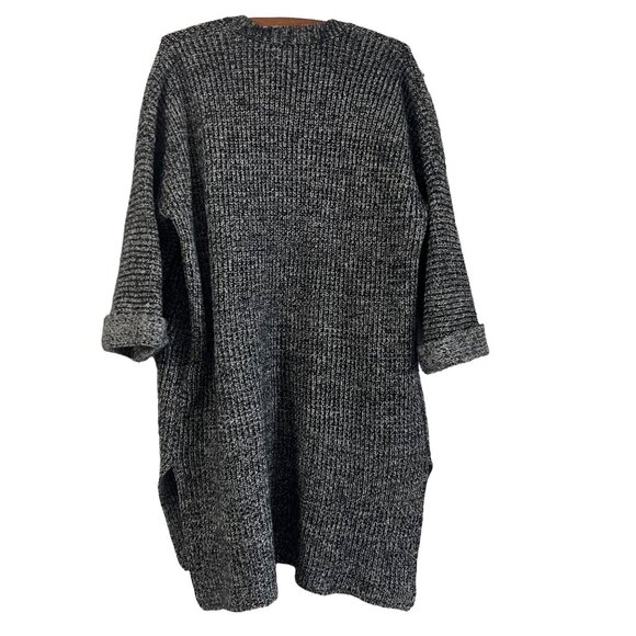 Sumisumi Womens Marled Black Chunky Knit Open Cardigan Wool Blend Size F - Picture 8 of 8